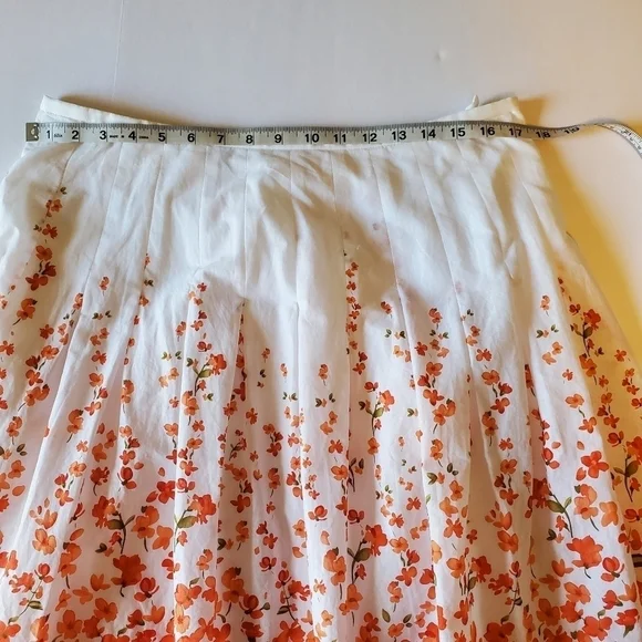 Andre Oliver Cottagecore Floral Lined Knee Length Skirt Sz 14 - Picture 9 of 9